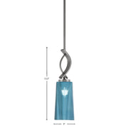 Toltec Cavella 5in 1-Light Mini Pendant | Contemporary Graphite and Blue Gradient Glass | Kitchen Island & Dining Nook | Model 3901-GP-295