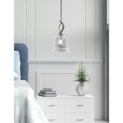 Toltec Cavella 7in 1-Light Mini Pendant | Modern Graphite and Clear Lava Glass | Kitchen Island & Dining Room | 7 x 13.5 in | Model 3901-GP-4230