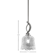 Toltec Cavella 7in 1-Light Mini Pendant | Modern Graphite and Clear Lava Glass | Kitchen Island & Dining Room | 7 x 13.5 in | Model 3901-GP-4230