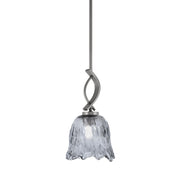 Toltec Cavella 7in 1-Light Mini Pendant | Modern Graphite and Smoke Lava Glass | Kitchen Island & Dining Room | 7 x 13.5 in | Model 3901-GP-4232