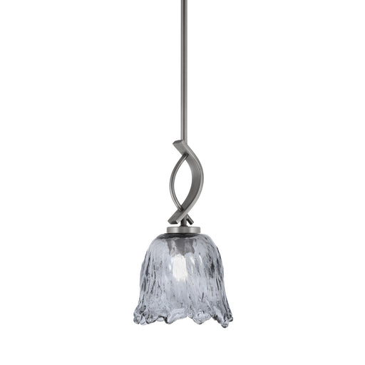 Toltec Cavella 7in 1-Light Mini Pendant | Modern Graphite and Smoke Lava Glass | Kitchen Island & Dining Room | 7 x 13.5 in | Model 3901-GP-4232