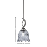 Toltec Cavella 7in 1-Light Mini Pendant | Modern Graphite and Smoke Lava Glass | Kitchen Island & Dining Room | 7 x 13.5 in | Model 3901-GP-4232