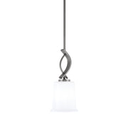 Toltec Cavella 5in 1-Light Mini Pendant | Contemporary Graphite and White Opal Glass | Kitchen Island & Dining Nook | Model 3901-GP-5031
