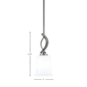 Toltec Cavella 5in 1-Light Mini Pendant | Contemporary Graphite and White Opal Glass | Kitchen Island & Dining Nook | Model 3901-GP-5031