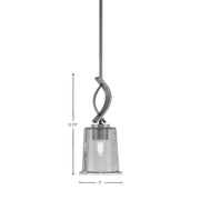Toltec Cavella 5in 1-Light Mini Pendant | Modern Graphite and Smoke Bubble Glass | Kitchen Island & Dining Room | 5 x 12.75 in | Model 3901-GP-5032