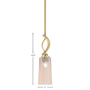 Toltec Cavella 5in 1-Light Mini Pendant | New Age Brass and Amber Gradient Glass | Kitchen Island & Dining Room | Model 3901-NAB-293