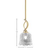 Toltec Cavella 7in 1-Light Mini Pendant | New Age Brass and Clear Lava Glass | Kitchen Island & Dining Room | 7 x 13.5 in | Model 3901-NAB-4230