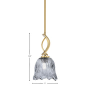 Toltec Cavella 7in 1-Light Mini Pendant | New Age Brass and Smoke Lava Glass | Kitchen Island & Dining Room | 7 x 13.5 in | Model 3901-NAB-4232