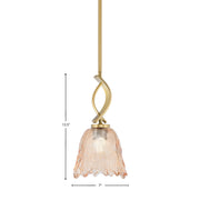 Toltec Cavella 7in 1-Light Mini Pendant | New Age Brass and Amber Lava Glass | Kitchen Island & Dining Room | 7 x 13.5 in | Model 3901-NAB-4233