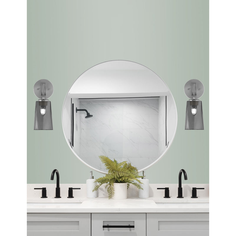 Toltec Cavella 5in 1-Light Wall Sconce | Modern Graphite and Smoke Bubble Glass | Bedroom & Hallway Accent Light | Model 3911-GP-262