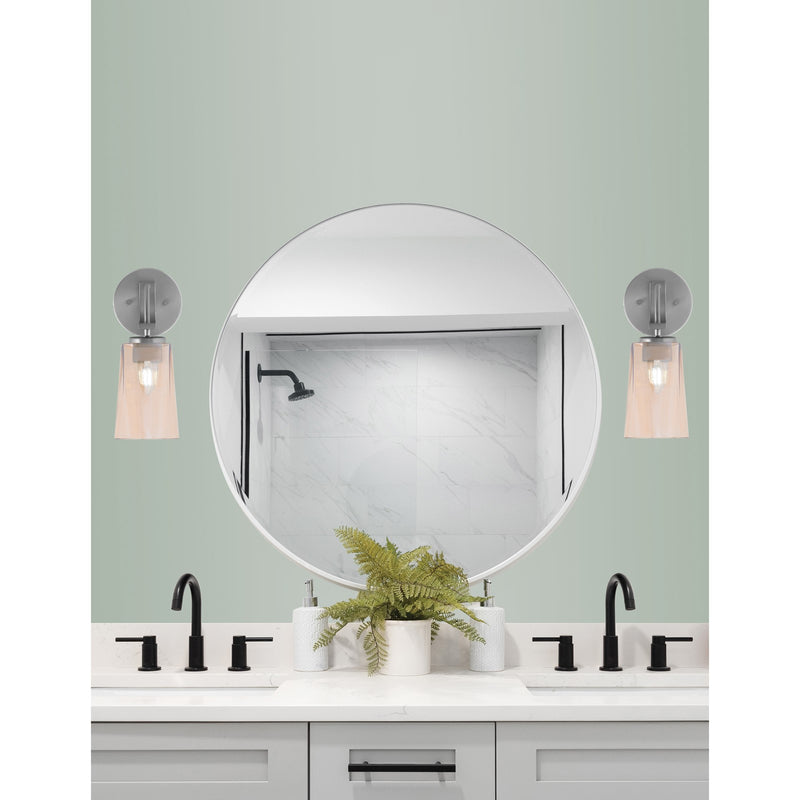 Toltec Cavella 1-Light Wall Sconce | Modern Graphite and Amber Gradient Glass | Bathroom & Hallway Vanity Light | Model 3911-GP-263