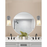 Toltec Cavella 11in 1-Light Wall Sconce | Modern Graphite and Natural Stone Glass | Bedroom & Hallway Accent Light | Model 3911-GP-4128