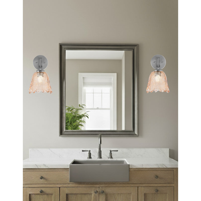 Toltec Cavella 7in 1-Light Wall Sconce | Modern Graphite and Amber Lava Glass | Bathroom & Hallway | 7 x 8.75 x 11.25 in | Model 3911-GP-4233