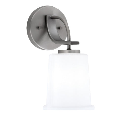 Toltec Cavella 1-Light Wall Sconce | Modern Graphite and White Opal Glass | Bathroom & Hallway Vanity Light | 5 x 7.75 x 11 in | Model 3911-GP-5031