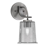 Toltec Cavella 1-Light Wall Sconce | Modern Graphite and Smoke Bubble Glass | Bathroom & Hallway Vanity Light | 5 x 7.75 x 11 in | Model 3911-GP-5032