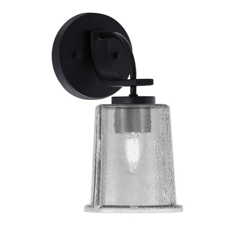 Toltec Cavella 1-Light Wall Sconce | Modern Matte Black and Smoke Bubble Glass | Bathroom & Hallway | 5 x 7.75 x 11 in | Model 3911-MB-5032