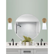 Toltec Cavella 5in 1-Light Wall Sconce | Modern New Age Brass and White Opal Glass | Bedroom & Hallway Accent Light | Model 3911-NAB-261