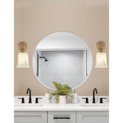 Toltec Cavella 5in 1-Light Wall Sconce | New Age Brass and Natural Stone Glass | Bathroom & Hallway | 5 x 7.75 x 11 in | Model 3911-NAB-4128
