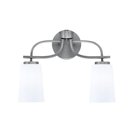 Toltec Cavella 2-Light Bath Bar | Modern Graphite Steel and White Opal Glass | Bathroom & Powder Room Vanity Light | 7 x 12.5 in | Model 3912-GP-261