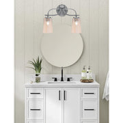 Toltec Cavella 2-Light Bath Bar | Modern Graphite Steel and Amber Gradient Glass | Bathroom & Powder Room Vanity Light | 7 x 12.5 in | Model 3912-GP-263