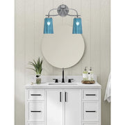 Toltec Cavella 2-Light Bath Bar | Modern Graphite Steel and Blue Gradient Glass | Bathroom & Powder Room Vanity Light | 7 x 12.5 in | Model 3912-GP-265