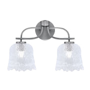 Toltec Cavella 2-Light Bath Bar | Graphite Finish and Clear Lava Glass | Bathroom Vanity | 8.5 x 12.5 in | Model 3912-GP-4230