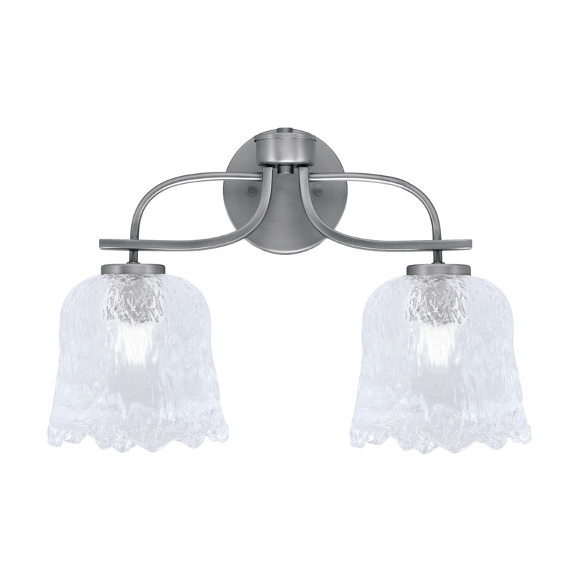 Toltec Cavella 2-Light Bath Bar | Graphite Finish and Clear Lava Glass | Bathroom Vanity | 8.5 x 12.5 in | Model 3912-GP-4230
