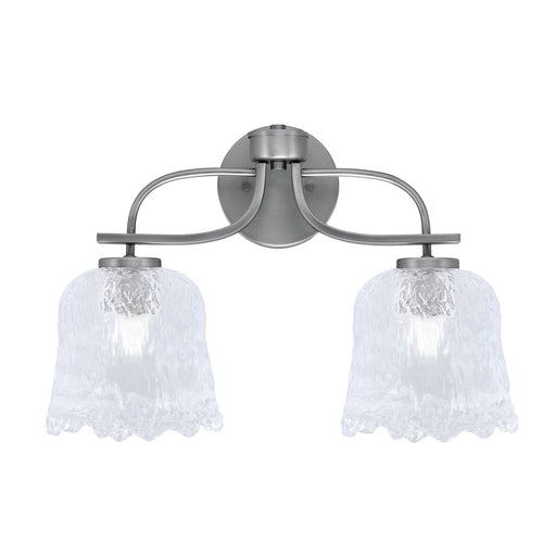 Toltec Cavella 2-Light Bath Bar | Graphite Finish and Clear Lava Glass | Bathroom Vanity | 8.5 x 12.5 in | Model 3912-GP-4230