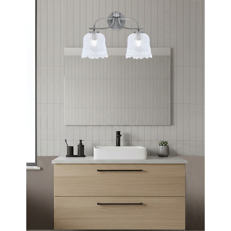 Toltec Cavella 2-Light Bath Bar | Graphite Finish and Clear Lava Glass | Bathroom Vanity | 8.5 x 12.5 in | Model 3912-GP-4230