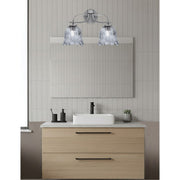 Toltec Cavella 12.5in 2-Light Bath Bar | Modern Graphite Steel and Smoke Lava Glass | Bathroom Vanity Light | 8.5 x 12.5 in | Model 3912-GP-4232