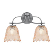 Toltec Cavella 12.5in 2-Light Bath Bar | Modern Graphite Steel and Amber Lava Glass | Bathroom Vanity Light | 8.5 x 12.5 in | Model 3912-GP-4233