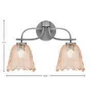Toltec Cavella 12.5in 2-Light Bath Bar | Modern Graphite Steel and Amber Lava Glass | Bathroom Vanity Light | 8.5 x 12.5 in | Model 3912-GP-4233