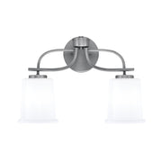 Toltec Cavella 2-Light Bath Bar | Graphite Finish and White Opal Glass | Bathroom Vanity | 7.25 x 12 in | Model 3912-GP-5031