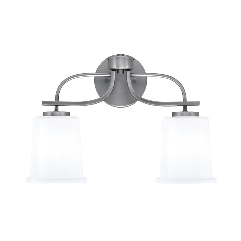 Toltec Cavella 2-Light Bath Bar | Graphite Finish and White Opal Glass | Bathroom Vanity | 7.25 x 12 in | Model 3912-GP-5031