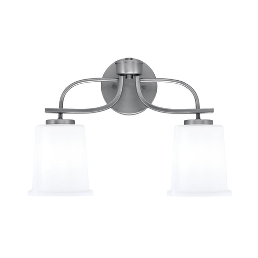 Toltec Cavella 2-Light Bath Bar | Graphite Finish and White Opal Glass | Bathroom Vanity | 7.25 x 12 in | Model 3912-GP-5031