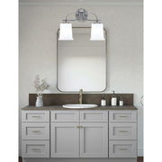 Toltec Cavella 2-Light Bath Bar | Graphite Finish and White Opal Glass | Bathroom Vanity | 7.25 x 12 in | Model 3912-GP-5031