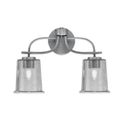 Toltec Cavella 2-Light Bath Bar | Graphite Finish and Smoke Bubble Glass | Bathroom Vanity | 7.25 x 12 in | Model 3912-GP-5032