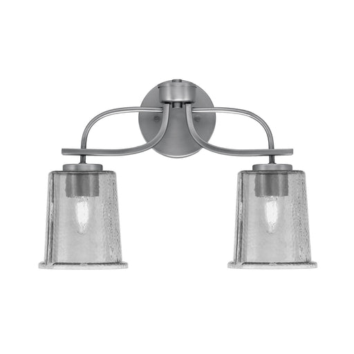 Toltec Cavella 2-Light Bath Bar | Graphite Finish and Smoke Bubble Glass | Bathroom Vanity | 7.25 x 12 in | Model 3912-GP-5032