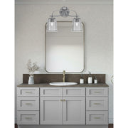 Toltec Cavella 2-Light Bath Bar | Graphite Finish and Smoke Bubble Glass | Bathroom Vanity | 7.25 x 12 in | Model 3912-GP-5032