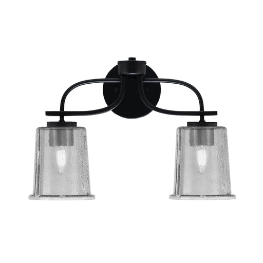 Toltec Cavella 2-Light Bath Bar | Modern Matte Black Steel and Smoke Bubble Glass | Bathroom Vanity Light | 7.25 x 12 in | Model 3912-MB-5032