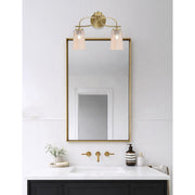 Toltec Cavella 12.5in 2-Light Bath Bar | Contemporary New Age Brass and Amber Gradient Glass | Bathroom Vanity | 7 x 12.5 in | Model 3912-NAB-263