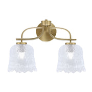 Toltec Cavella 12.5in 2-Light Bath Vanity Light | Modern New Age Brass and Clear Lava Glass | Bathroom Vanity & Mirror Lighting | 8.5 x 12.5 in | Model 3912-NAB-4230