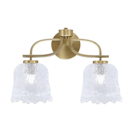 Toltec Cavella 12.5in 2-Light Bath Vanity Light | Modern New Age Brass and Clear Lava Glass | Bathroom Vanity & Mirror Lighting | 8.5 x 12.5 in | Model 3912-NAB-4230