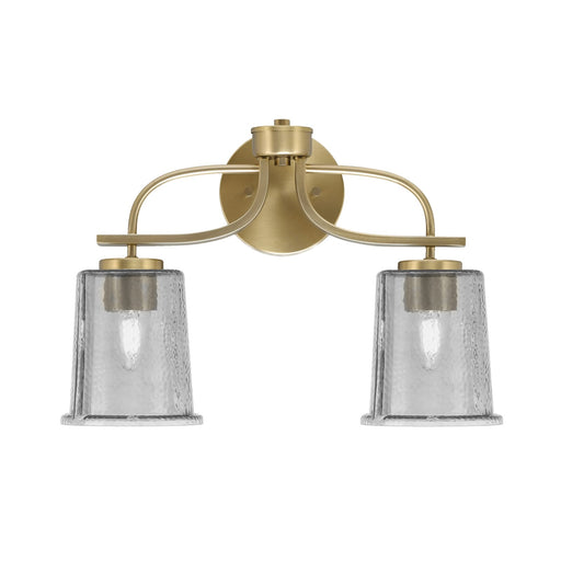 Toltec Cavella 12in 2-Light Bath Vanity Light | Modern New Age Brass and Smoke Bubble Glass | Bathroom Vanity & Mirror Lighting | 7.25 x 12 in | Model 3912-NAB-5032