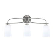 Toltec Cavella 12.5in 3-Light Bath Bar | Modern Graphite and White Opal Glass | Bathroom Vanity Light | D 7 x H 12.5 in | Model 3913-GP-261