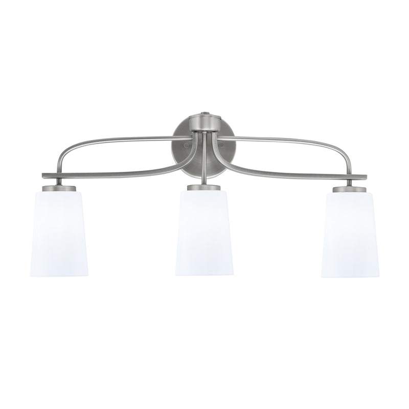 Toltec Cavella 12.5in 3-Light Bath Bar | Modern Graphite and White Opal Glass | Bathroom Vanity Light | D 7 x H 12.5 in | Model 3913-GP-261