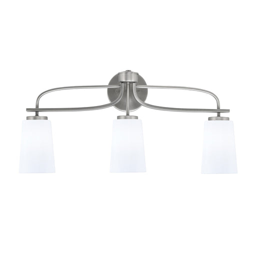 Toltec Cavella 12.5in 3-Light Bath Bar | Modern Graphite and White Opal Glass | Bathroom Vanity Light | D 7 x H 12.5 in | Model 3913-GP-261