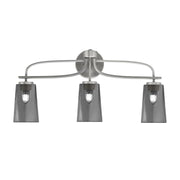 Toltec Cavella 12.5in 3-Light Bath Bar | Modern Graphite and Smoke Bubble Glass | Bathroom Vanity Light | D 7 x H 12.5 in | Model 3913-GP-262