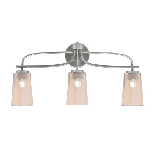 Toltec Cavella 12.5in 3-Light Bath Bar | Modern Graphite Steel and Amber Gradient Glass | Bathroom Vanity & Powder Room | 7 x 12.5 in | Model 3913-GP-263