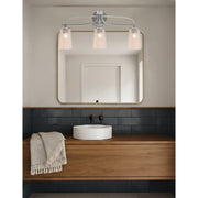Toltec Cavella 12.5in 3-Light Bath Bar | Modern Graphite Steel and Amber Gradient Glass | Bathroom Vanity & Powder Room | 7 x 12.5 in | Model 3913-GP-263